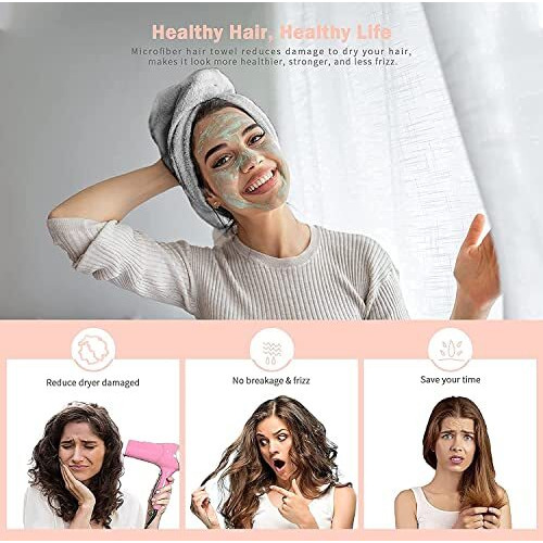 Zuvexa Cotton Quick Absorbent Hair Drying Magic Hair Towel Wrap Hair Wrapper Dryer Sofe Microfiber Turban Head Towel Cap For Women(Multicolour), 1 Tc