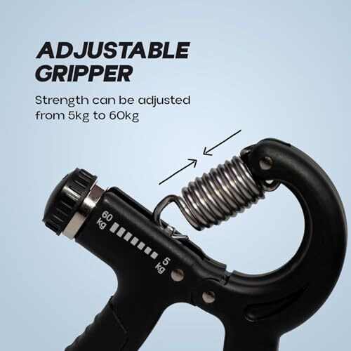 Jm Seller Brush 5Kg To 60Kg Weight Adjustable Hight Quality Hand Gripper For Men & Women |Hand Grip|Finger Exerciser|Power Gripper|Hand Exerciser Equipment|Hand Strengtheners (Black With Count)