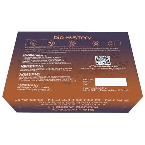 Bio Mystery Kojic Acid Plus Plus Natural Soap Bars With Vitamin C, Retinol, Aloe Vera, Turmeric - Original Japanese Complex Infused With Hyaluronic Acid, Vitamin E - 2 X 100Gm(3.5 Oz) 2 Pack
