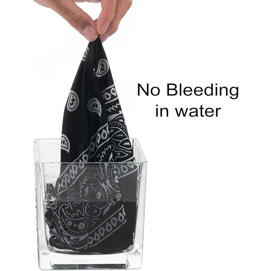 Spin Cart Soft Breathable Cotton Paisley Bandana For Men & Women (1, Black & White), (Unisex)
