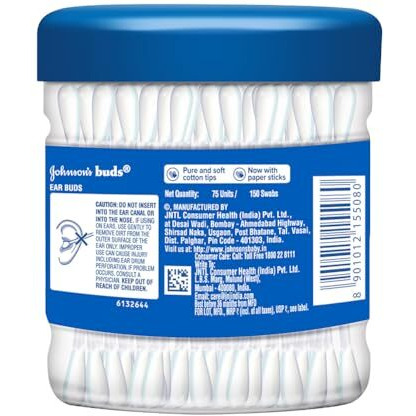 Johnson & Johnson Buds Gentle, 150 Swabs (White, 75 Count)