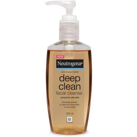 Neutrogena Deep Clean Gentle Facial Cleanser | 2X Glycerin & Cleansing Agent | Alcohol-Free | Dermatologist Tested | Normal To Oily Skin | For Men And Women | 200Ml