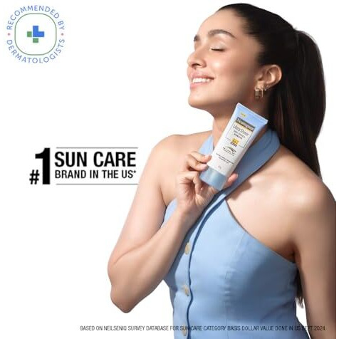 Neutrogena Ultra Sheer Sunscreen Spf 50+ | Broad Spectrum Uva/Uvb | Blue Light Protect | No White Cast | Water Resistant, Ultra Light & Non Sticky | Oily, Dry & Sensitive Skin | 80 G (Pack Of 1)