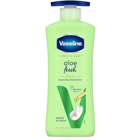 Vaseline Intensive Care, Aloe Fresh Hydrating Body Lotion, 400 Ml, For Fresh, Hydrated Skin, With 100% Pure Aloe Vera Extract, For Dry, Rough Skin, For Men & Women