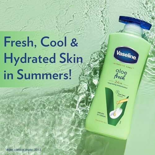 Vaseline Intensive Care, Aloe Fresh Hydrating Body Lotion, 400 Ml, For Fresh, Hydrated Skin, With 100% Pure Aloe Vera Extract, For Dry, Rough Skin, For Men & Women