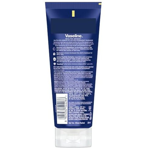 Vaseline Gluta-Hya Overnight Radiance, Serum-In-Lotion, Boosted With Amino Peptide, 200Ml