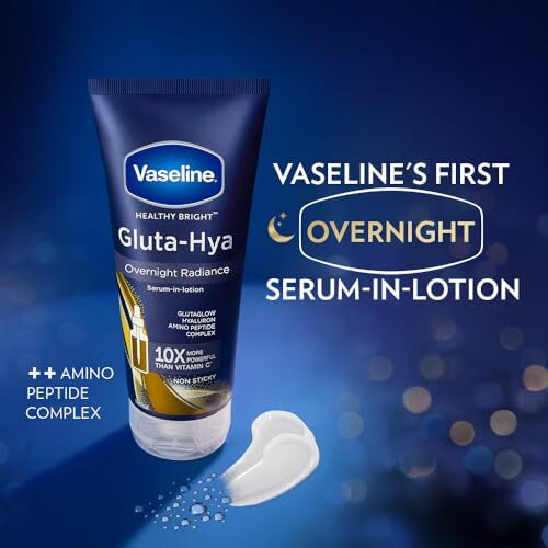 Vaseline Gluta-Hya Overnight Radiance, Serum-In-Lotion, Boosted With Amino Peptide, 200Ml