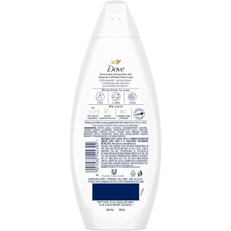Dove Advanced Sensitive Care Bodywash| Ceramide Nutrient Cream| 250 Ml Hypoallergenic Bodywash
