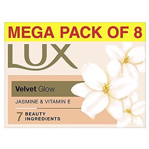 Lux Flaw-Less Glow Bathing Soap (150Gx8) Infused With Vitamin C & E For Superior Glow Offer Pack