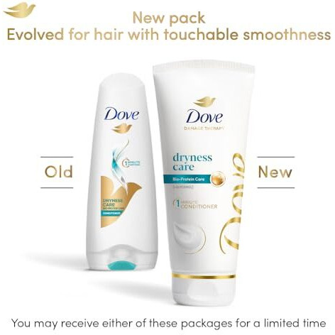 Dove Dryness Care 1-Min Conditoner With Bio-Protein Care And Glycerol For Dry And Rough Hair, For Upto 72 Hours^ Of Effortlessly Detangled, Soft And Touchably Smooth Hair | 175Ml