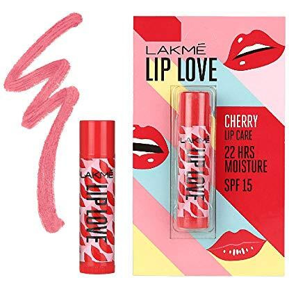 Lakme Lip Love Chapstick Cherry, Lip Balm With Spf 15, 4.5 G