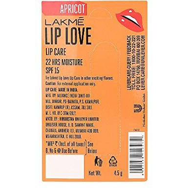 Lakm Lip Love Chapstick Apricot, 4.5 G