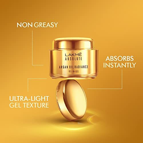Lakm Argan Oil Radiance Oil-In-Gel | Moisturizer For Dry Skin | Face Serum | 50 G