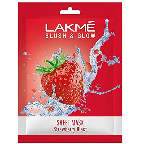 Lakm Blush & Glow Strawberry Sheet Mask, 25 Ml