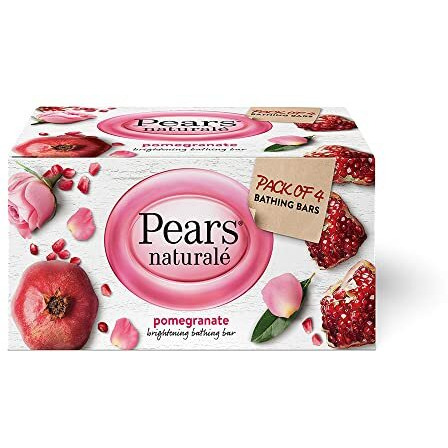 Pears Natural Pomegranate Brightening Bathing Soap Bar, 125 G (Pack Of 4)