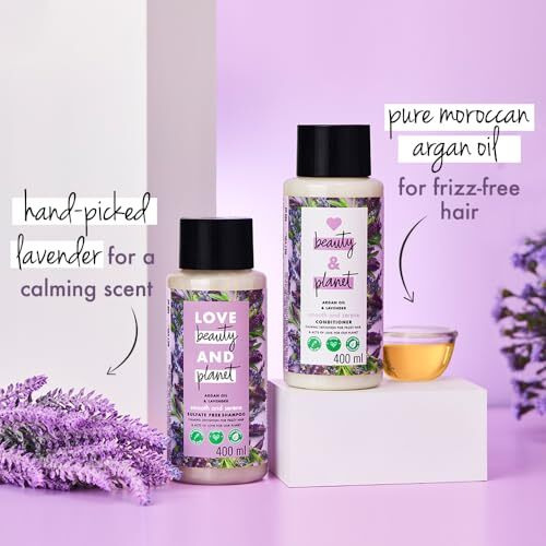 Love Beauty & Planet Argan Oil And Lavender Sulfate Free Smooth And Serene Shampoo|| No Parabens|| No Dyes|| 400Ml