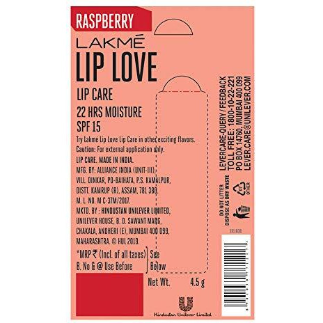 Lakm Lip Love Gelato Chapstick - Raspberry, 4.5 Gm, 1 Count