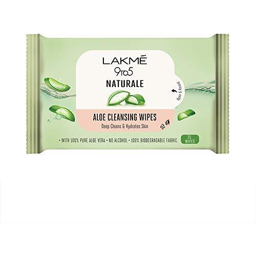 Lakm 9To5 Natural Aloe Cleansing Wipes, 141 G
