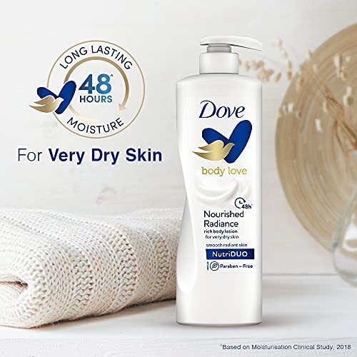 Dove Body Love Nourished Radiance Body Lotion For Very Dry Skin 48Hrs Moisturisation Paraben Free With Plant Based Moisturiser Soft Radiant Skin 400Ml