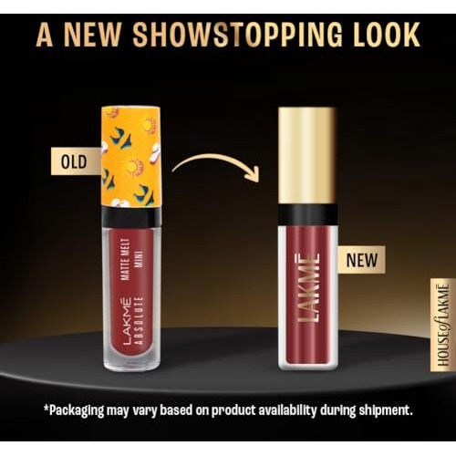 Lakm Absolute Matte Melt Mini Liquid Lip Colour, Brown Souvenir, Velvet Matte Liquid Lipstick, Transfer Proof, Long Lasting, Lightweight, 2.4 Ml