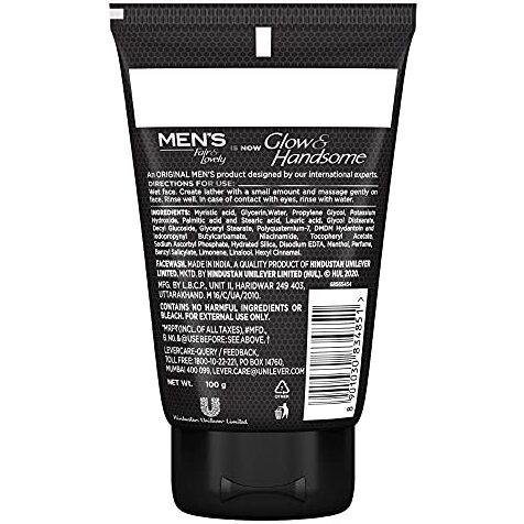 Fair & Lovely Glow & Handsome Instant Brightness Rapid Action Facewash, 100 G