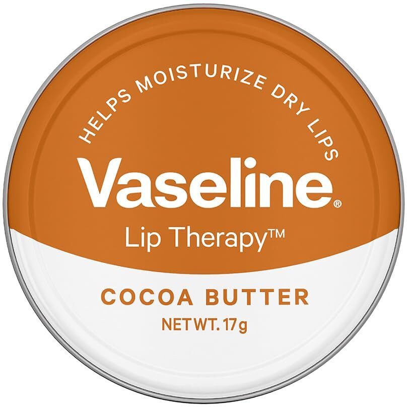 Vaseline Lip Tins Cocoa Butter, 17G|Infused With Cocoa Butter For Hydration & Glossy Shine, Transparent