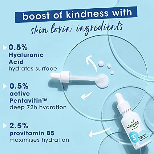 Simple Booster Serum 3% Hyaluronic Acid + Vit B5 30Ml | For Deep Hydration & Instantly Visible Results| For All Skin Types