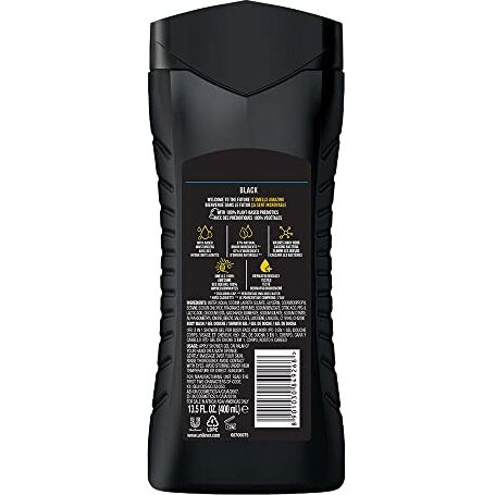 Axe Black 3 In 1 Body, Face & Hair Wash For Men, Long-Lasting Refreshing Frozen Pear Dermatologically Tested, 400Ml