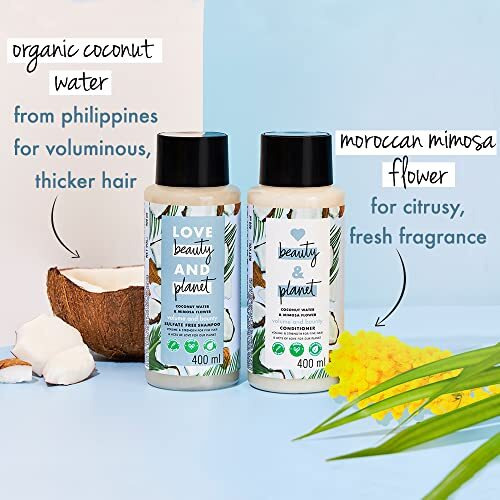 Love Beauty & Planet Coconut Water And Mimosa Flower Volume And Bounty Conditioner|| No Parabens|| No Dyes|| 100% Organic Coconut Oil|| 200Ml, 1 Count
