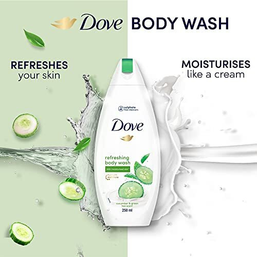 Dove Refreshing Body Wash, With Refreshing Cucumber And Green Tea Scent, For All Skin Type, Smoother Skin, 250 Ml
