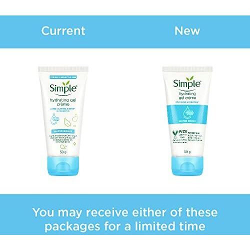 Simple Water Boost Hydrating Gel Creme 50G | For 100 Hr Hydration | For Normal To Dry Skin | With Pentavitin & 11% Hydrating Actives
