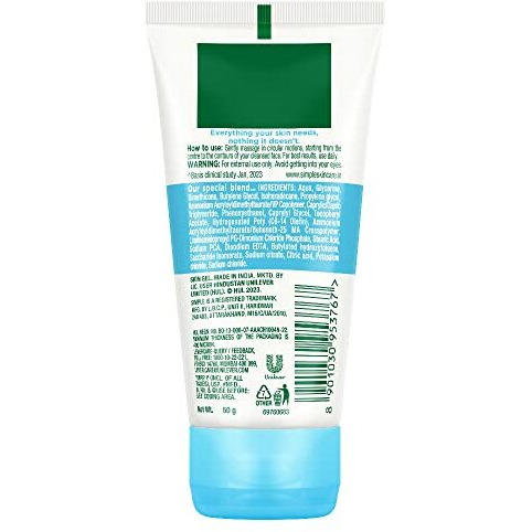 Simple Water Boost Hydrating Gel Creme 50G | For 100 Hr Hydration | For Normal To Dry Skin | With Pentavitin & 11% Hydrating Actives