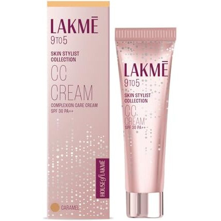 Lakm Cc Cream With Spf30 Pa++ - Caramel |Enriched With 3% Niacinamide | Conceals Dark Spots| Brightens Skin |Lightweight Moisturizer + Foundation 30G