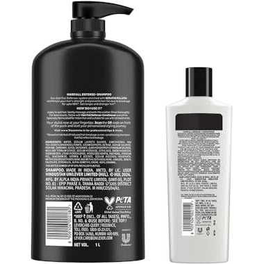 Tresemme Hair Fall Defence Shampoo 1 L & Conditioner 190 Ml, With Keratin For Hair Fall Control And Longer, Stronger Hair - Anti Hairfall For Damaged Hair, For Men & Women