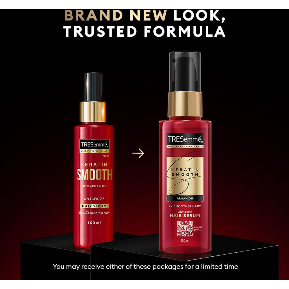 Tresemme Keratin Smooth Serum 100Ml With Keratin Protein And Argan Oil | Salon-Like Smooth Hair | Up To 48H Frizz Control