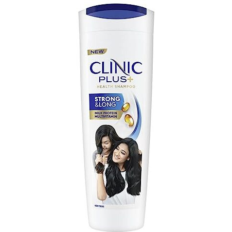 Clinic Plus Strong & Long Shampoo 355Ml, With Milk Proteins & Multivitamins For Healthy And Long Hair - Strengthening Shampoo For Hair Growth