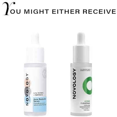 Novology Acne Clearing Serum With Thymol And Terpineol | Face Serum For Acne, Whiteheads, Blackheads | Non-Sticky, Non-Irritating, Non-Comedogenic| For Oily, Acne Prone Skin | 28 Ml