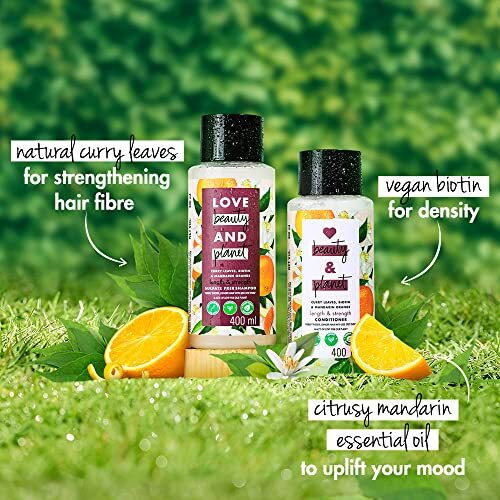 Love Beauty & Planet Curry Leaves, Biotin & Mandarin Natural Conditioner For Split-End Free For All Long Hair|No Sulfates,No Paraben|200Ml,1 Count