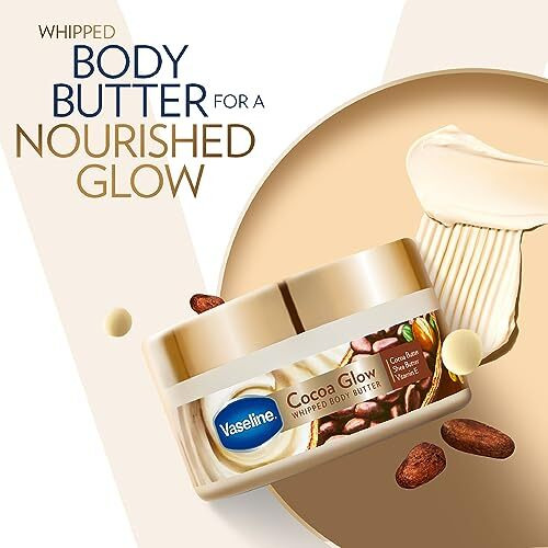 Vaseline Cocoa Glow Whipped Body Butter, 180 G. Cocoa & Shea Butter For Glowing Soft Skin