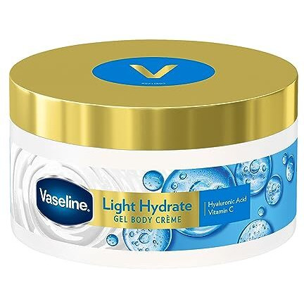 Vaseline Light Hydrate Gel Body Creme, 180 G. Hyaluronic Acid & Vitamin C For Hydrated, Radiant Skin