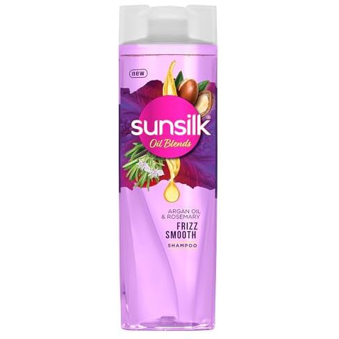 Sunsilk Argan Oil & Rosemary Frizz Smooth Oil Blends Shampoo | For Frizzy Hair | With No Added Parabens | 370 Ml