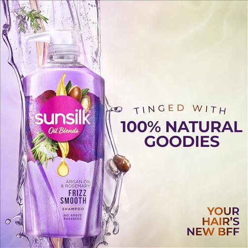 Sunsilk Argan Oil & Rosemary Frizz Smooth Oil Blends Shampoo | For Frizzy Hair | With No Added Parabens | 700 Ml