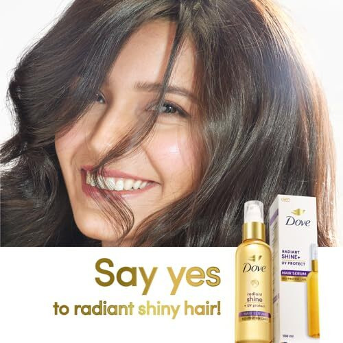 Dove Radiant Shine + Uv Protect Hair Serum For Dry & Frizzy Hair 48Ml