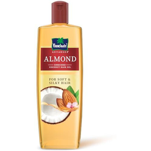 Parachute Advansed Almond Enriched Coconut Hair Oil With Vitamin E 300Ml|Nourishes & Softens Hair | Helps Control Hair Fall| Helps Promotes Hair Growth | Up To 2X Softer Hair|Non-Sticky Formula| Dermatologically-Tested Hair Oil | For Men & Women