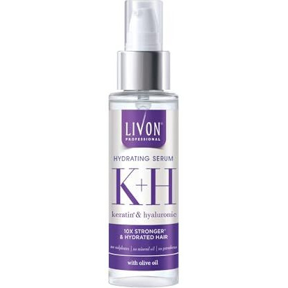 Livon Professional Hydrating Serum For Women & Men | With Keratin, Hyaluronic & Olive Oil | For Stronger, Hydrated & Frizz-Free Hair | No Paraben, Sulphate Or Mineral Oil | All Hair Types | 100Ml