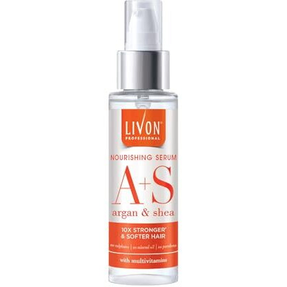 Livon Professional Nourishing Serum For Women & Men | With Argan, Shea & Multivitamins | For Softer, Stronger & Frizz-Free Hair | No Paraben, Sulphate Or Mineral Oil | All Hair Types | 100Ml