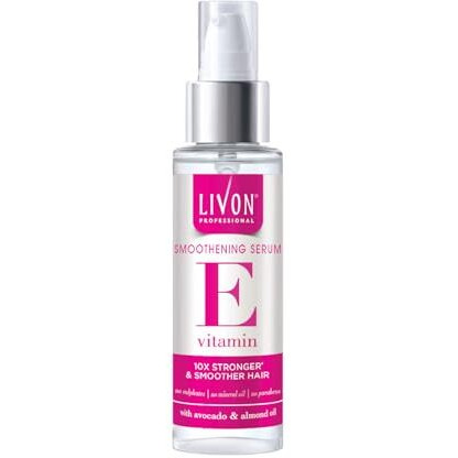 Livon Professional Smoothening Serum For Women & Men | With Vitamin E, Avocado & Almond Oil | For Smoother, Stronger & Frizz-Free Hair | No Paraben, Sulphate Or Mineral Oil | All Hair Types | 100Ml