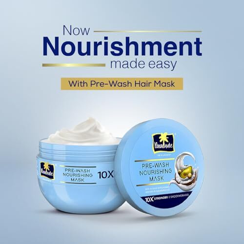 Parachute Advansed Pre-Wash Nourishing Hair Mask For Scalp&Hair|Total Hair Health 10X Stronger Hair&Smoother Hair With Coconut Milk Protein,Avocado&Macadamia Nut|All Hair Types,250Ml,1 Count,Blue