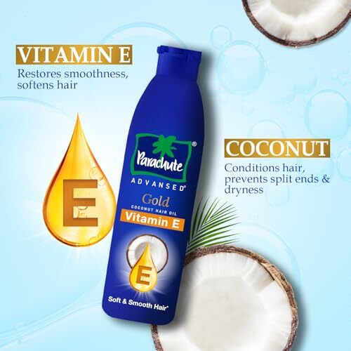 Parachute Advansed Gold Vitamin E Coconut Hair Oil| Long & Soft Hair | For All Hair Type| No Paraben & Silicones| 300Ml