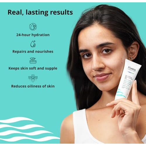 Rivela Dermascience 24 Hours Oil Free Gel Moisturizer By Cipla | Lightweight, Skin Conditioning Properties | Allantoin And Salicylic Acid | For Acne Prone/Dry Skin | 50 Ml | Pack Of 1
